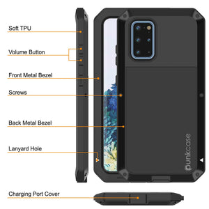 Galaxy s20+ Plus Metal Case, Heavy Duty Military Grade Rugged Armor Cover [Black] 