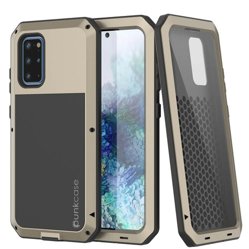 Galaxy s20+ Plus Metal Case, Heavy Duty Military Grade Rugged Armor Cover [Gold] (Color in image: Gold)