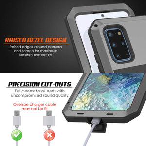 Galaxy s20+ Plus Metal Case, Heavy Duty Military Grade Rugged Armor Cover [Silver] (Color in image: Gold)