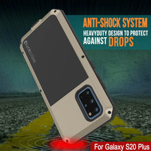 Cargar imagen en el visor de la galería, Galaxy s20+ Plus Metal Case, Heavy Duty Military Grade Rugged Armor Cover [Gold] (Color in image: Black)
