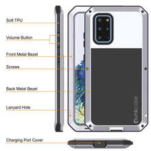 Load image into Gallery viewer, Galaxy s20+ Plus Metal Case, Heavy Duty Military Grade Rugged Armor Cover [White] 
