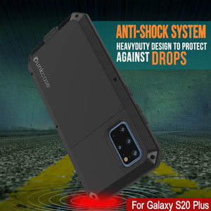 Galaxy s20+ Plus Metal Case, Heavy Duty Military Grade Rugged Armor Cover [Black] (Color in image: Gold)
