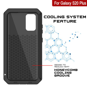 Galaxy s20+ Plus Metal Case, Heavy Duty Military Grade Rugged Armor Cover [Black] (Color in image: Neon)