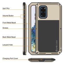 Cargar imagen en el visor de la galería, Galaxy s20+ Plus Metal Case, Heavy Duty Military Grade Rugged Armor Cover [Gold] 
