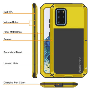 Galaxy s20+ Plus Metal Case, Heavy Duty Military Grade Rugged Armor Cover [Neon] 