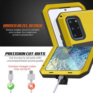 Galaxy s20+ Plus Metal Case, Heavy Duty Military Grade Rugged Armor Cover [Neon] (Color in image: Silver)