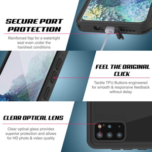 Galaxy S20+ Plus Waterproof Case PunkCase StudStar Purple Thin 6.6ft Underwater IP68 Shock/Snow Proof (Color in image: red)