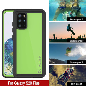 Galaxy S20+ Plus Waterproof Case PunkCase StudStar Light Green Thin 6.6ft Underwater IP68 ShockProof (Color in image: black)