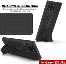 Load image into Gallery viewer, Punkcase Galaxy S20 Ultra Case With Screen Protector, Holster Belt Clip [Black] 

