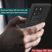 Load image into Gallery viewer, Punkcase Galaxy S20 Ultra Case With Screen Protector, Holster Belt Clip [Black] 

