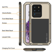 Load image into Gallery viewer, Galaxy S20 Ultra Metal Case, Heavy Duty Military Grade Rugged Armor Cover [Gold] 
