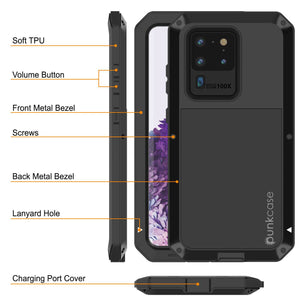 Galaxy S20 Ultra Metal Case, Heavy Duty Military Grade Rugged Armor Cover [Black] 