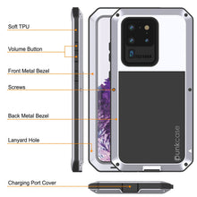 Load image into Gallery viewer, Galaxy S20 Ultra Metal Case, Heavy Duty Military Grade Rugged Armor Cover [White] 
