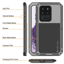 Load image into Gallery viewer, Galaxy S20 Ultra Metal Case, Heavy Duty Military Grade Rugged Armor Cover [Silver] 
