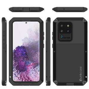 Galaxy S20 Ultra Metal Case, Heavy Duty Military Grade Rugged Armor Cover [Black] 