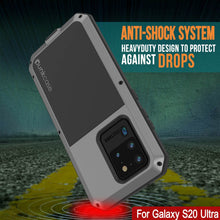 Load image into Gallery viewer, Galaxy S20 Ultra Metal Case, Heavy Duty Military Grade Rugged Armor Cover [Silver] (Color in image: Black)
