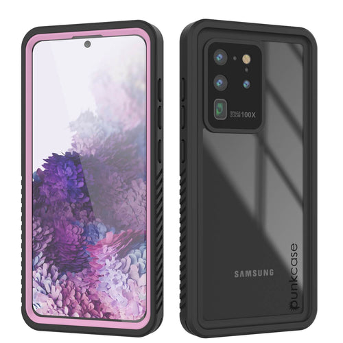 Galaxy S20 Ultra Water/Shock/Snowproof [Extreme Series] Slim Screen Protector Case [Pink] (Color in image: Pink)