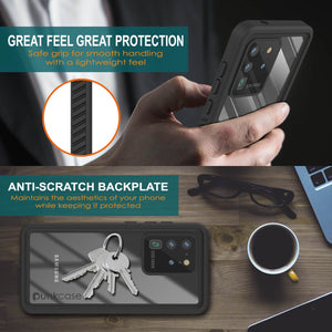 Galaxy S20 Ultra Water/Shockproof [Extreme Series] Slim Screen Protector Case [Purple] (Color in image: Black)
