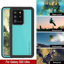 Cargar imagen en el visor de la galería, Galaxy S20 Ultra Waterproof Case PunkCase StudStar Teal Thin 6.6ft Underwater IP68 Shock/Snow Proof (Color in image: light green)
