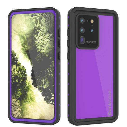 Galaxy S20 Ultra Waterproof Case PunkCase StudStar Purple Thin 6.6ft Underwater IP68 Shock/Snow Proof (Color in image: purple)
