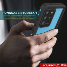 Cargar imagen en el visor de la galería, Galaxy S20 Ultra Waterproof Case PunkCase StudStar Light Blue Thin 6.6ft Underwater IP68 ShockProof (Color in image: white)
