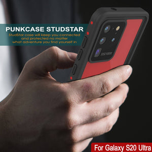 Galaxy S20 Ultra Waterproof Case PunkCase StudStar Red Thin 6.6ft Underwater IP68 Shock/Snow Proof (Color in image: white)