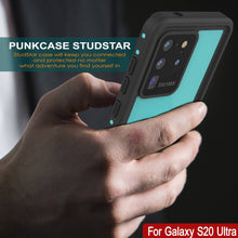 Cargar imagen en el visor de la galería, Galaxy S20 Ultra Waterproof Case PunkCase StudStar Teal Thin 6.6ft Underwater IP68 Shock/Snow Proof (Color in image: white)

