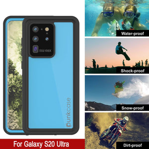 Galaxy S20 Ultra Waterproof Case PunkCase StudStar Light Blue Thin 6.6ft Underwater IP68 ShockProof (Color in image: light green)