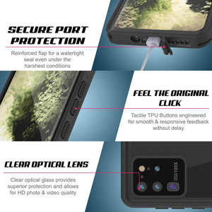 Galaxy S20 Ultra Waterproof Case PunkCase StudStar Purple Thin 6.6ft Underwater IP68 Shock/Snow Proof (Color in image: red)