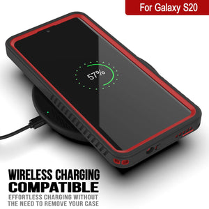 Galaxy S20 Water/Shock/Snowproof [Extreme Series] Slim Screen Protector Case [Red] (Color in image: Light blue)