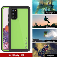 Cargar imagen en el visor de la galería, Galaxy S20 Waterproof Case PunkCase StudStar Light Green Thin 6.6ft Underwater IP68 ShockProof (Color in image: black)
