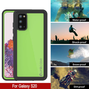 Galaxy S20 Waterproof Case PunkCase StudStar Light Green Thin 6.6ft Underwater IP68 ShockProof (Color in image: black)