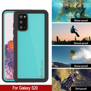 Galaxy S20 Waterproof Case PunkCase StudStar Teal Thin 6.6ft Underwater IP68 Shock/Snow Proof (Color in image: light green)