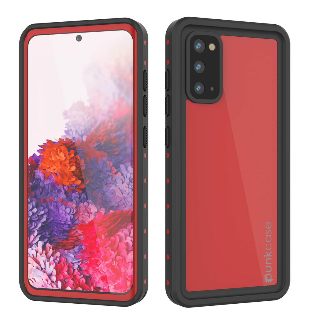 Galaxy S20 Waterproof Case PunkCase StudStar Red Thin 6.6ft Underwater IP68 Shock/Snow Proof (Color in image: red)