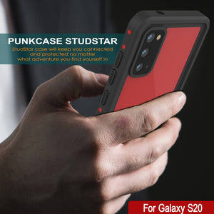 Galaxy S20 Waterproof Case PunkCase StudStar Red Thin 6.6ft Underwater IP68 Shock/Snow Proof (Color in image: white)