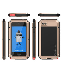Cargar imagen en el visor de la galería, iPhone SE/5/5s Case, Punkcase® METALLIC Series GOLD w/ TEMPERED GLASS | Aluminum Frame (Color in image: Red)
