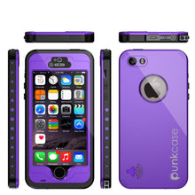 Cargar imagen en el visor de la galería, iPhone 5S/5 Waterproof Case, PunkCase StudStar Purple Case Water/Shock/Dirt Proof | Lifetime Warranty (Color in image: black)
