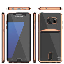 Cargar imagen en el visor de la galería, Galaxy S7 Case, PUNKCASE® LUCID Rose Gold Series | Card Slot | SHIELD Screen Protector | Ultra fit (Color in image: Balck)
