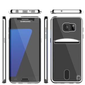 Galaxy S7 Case, PUNKCASE® LUCID Silver Series | Card Slot | SHIELD Screen Protector | Ultra fit (Color in image: Balck)