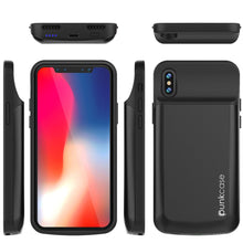 Load image into Gallery viewer, iPhone X Battery Case, PunkJuice 5000mAH Fast Charging Power Bank W/ Screen Protector | [Black] (Color in image: red)
