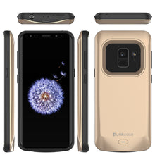 Load image into Gallery viewer, Galaxy S9 Battery Case, PunkJuice 5000mAH Fast Charging Power Bank W/ Screen Protector | Integrated USB Port | IntelSwitch | Slim, Secure and Reliable | Suitable for Samsung Galaxy S9 [Gold] (Color in image: Black)
