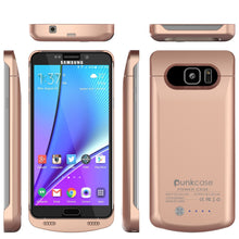 Cargar imagen en el visor de la galería, Galaxy Note 5 Battery Case, Punkcase 5000mAH Charger Case W/ Screen Protector | IntelSwitch [Rose Gold] (Color in image: Gold)
