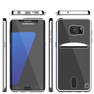 Galaxy S7 EDGE Case, PUNKCASE® LUCID Silver Series | Card Slot | SHIELD Screen Protector | Ultra fit (Color in image: Balck)