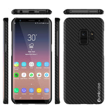 Load image into Gallery viewer, Galaxy S9 Case, Punkcase CarbonShield, Heavy Duty &amp; Ultra Thin 2 Piece Dual Layer PU Leather Cover [shockproof][non slip] with PUNKSHIELD Screen Protector for Samsung S9 [jet black] 
