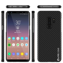 Load image into Gallery viewer, Galaxy S9 Plus Case, Punkcase CarbonShield, Heavy Duty &amp; Ultra Thin 2 Piece Dual Layer PU Leather Cover [shockproof][non slip] with PUNKSHIELD Screen Protector for Samsung S9 Plus [jet black] 
