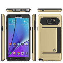 Cargar imagen en el visor de la galería, Galaxy Note 5 Case PunkCase CLUTCH Gold Series Slim Armor Soft Cover Case w/ Tempered Glass (Color in image: Black)
