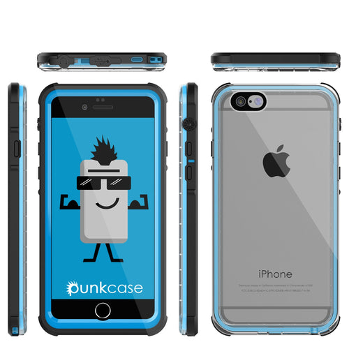 iPhone 6/6S Waterproof Case, PUNKcase CRYSTAL Light Blue  W/ Attached Screen Protector  | Warranty (Color in image: light blue)