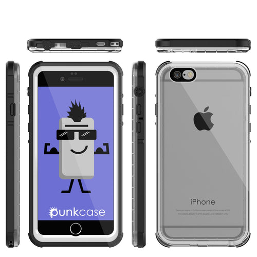 iPhone 6/6S Waterproof Case, PUNKcase CRYSTAL White W/ Attached Screen Protector  | Warranty (Color in image: white)
