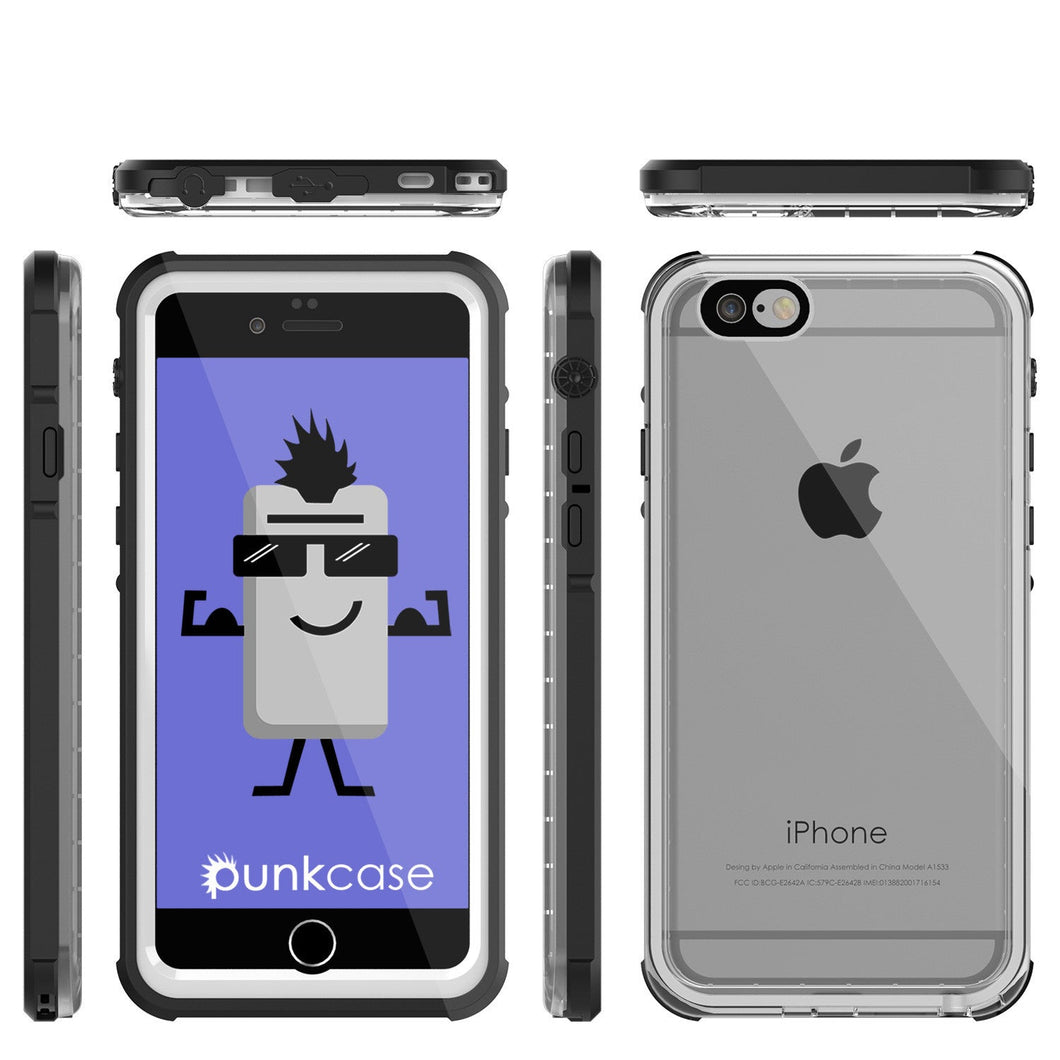 iPhone 6/6S Waterproof Case, PUNKcase CRYSTAL White W/ Attached Screen Protector  | Warranty (Color in image: white)