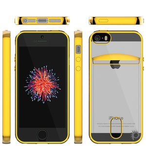 iPhone SE/5S/5 Case, PUNKCASE® LUCID Gold Series | Card Slot | SHIELD Screen Protector | Ultra fit (Color in image: Silver)